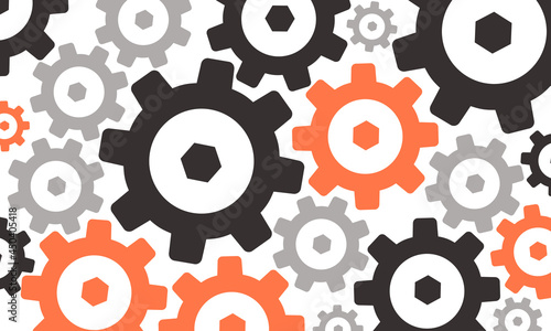 Seamless gear pattern, Cog Wheel Vector Art, Cogwheel icon, Metal gears, cogs vector. Gear icon flat design. Mechanism wheels, Cogwheel concept template, seamless gear background, seamless pattern