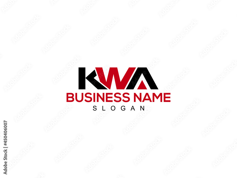 Alphabet KWA Logo Letter Vector For Business - obrazy, fototapety, plakaty 