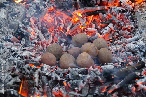 burning charcoal in a fireplace