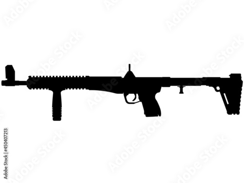 Sub 2000 GEN2 9mm or 40 caliber semi automatic folding carbine, rifle detailed realistic silhouette