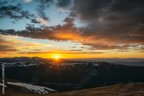 Sunset over Rocky Mountains, Colorado
