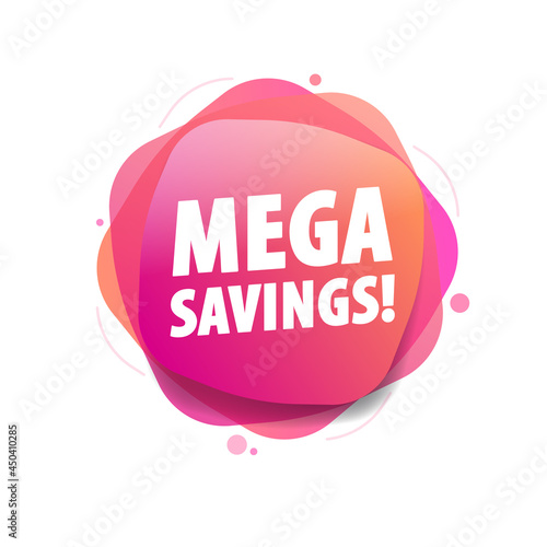 Mega Savings Vector Shopping Label