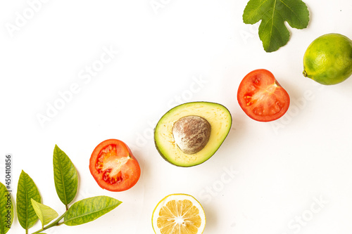 Vegetables on white background