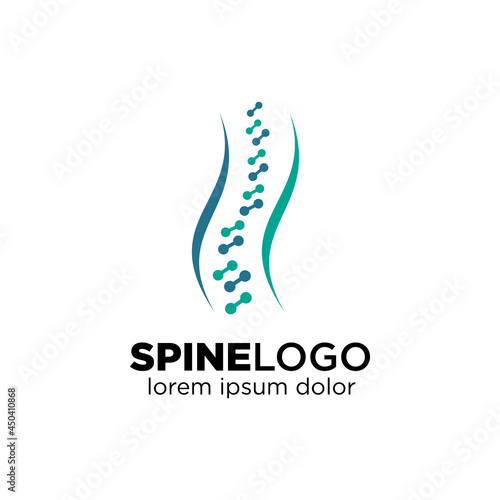 Spine Logo Clinic Medicine Backbone Health Illustration , Chiropractic Center Logo Icon Vector Stock .
