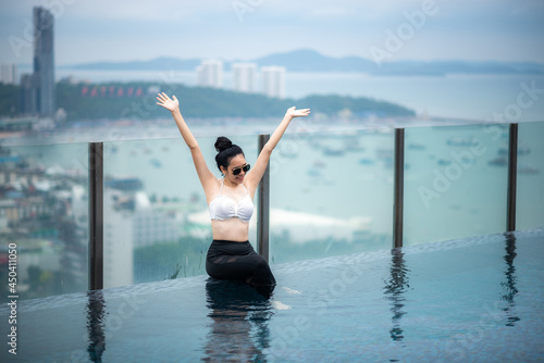 Asian travel concept. young...