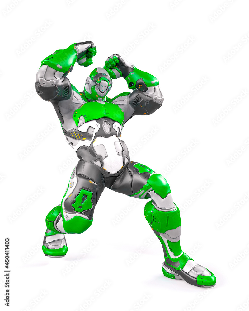 future soldier is doing a smash pose on white background future soldier is doing a smash pose on white background