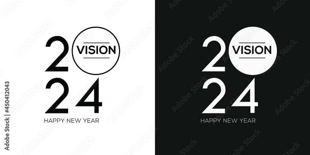 Fototapeta premium Creative (2024 Vision) text written in speech bubble ,Vector illustration.
