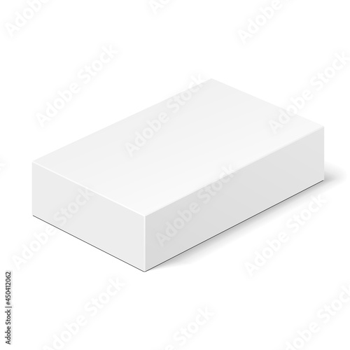 White Product Cardboard Package Box. Illustration Isolated On White Background. Mock Up Template Ready For Your Design. Vector EPS10 © Pack