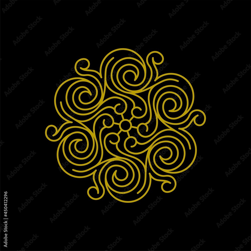 luxury abstract gold circular circular logo