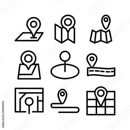 location map icon or logo isolated sign symbol vector illustration - high quality black style vector icons 