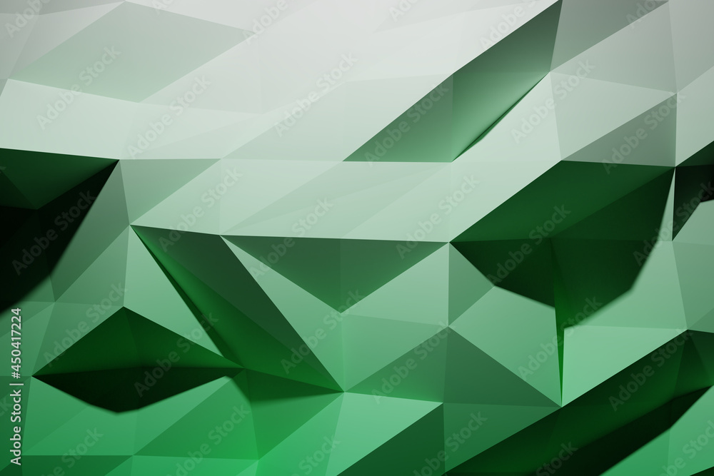 Polygon pattern with green gradient