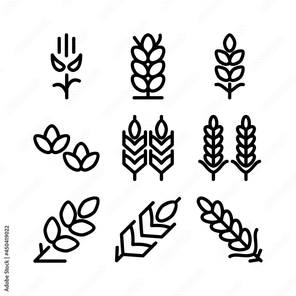 wheat ear icon or logo isolated sign symbol vector illustration - high quality black style vector icons
