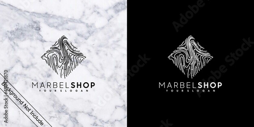 marble shop, logo inspiration with line art for shop and business