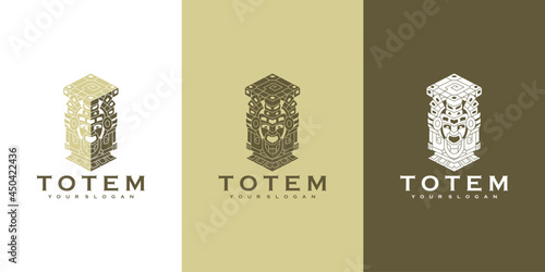 creative totem logo with minimalist color concept. for logo inspiration