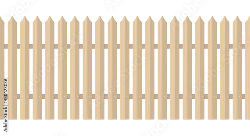 Seamless arrow wooden fence. 3D vector illustration