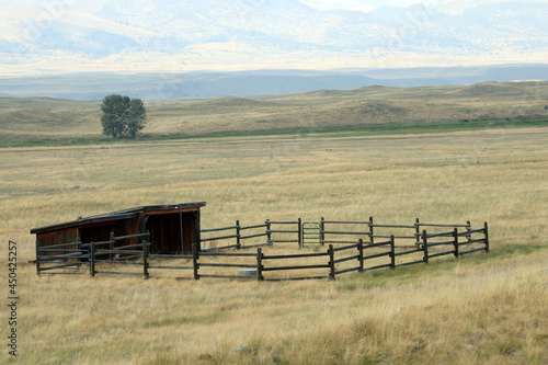 Fenced Stable in Field