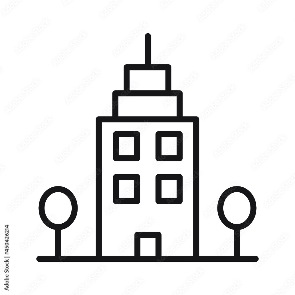 Skyscraper line icon illustration vector graphic Skyscraper line icon illustration vector graphic