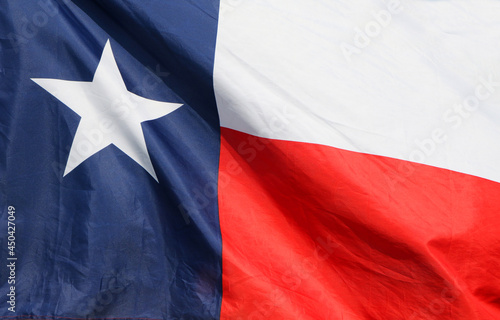 Close up of the Texas flag in bright colors