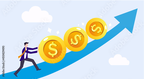 Financial or investment growth concept, vector illustration