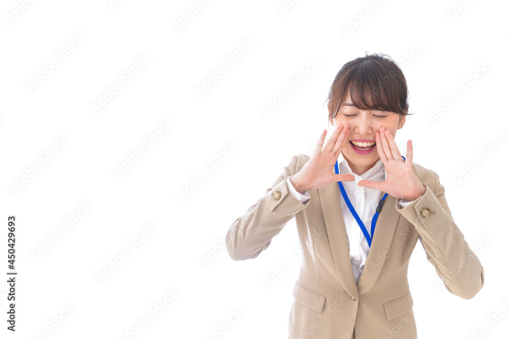 叫ぶビジネスウーマン