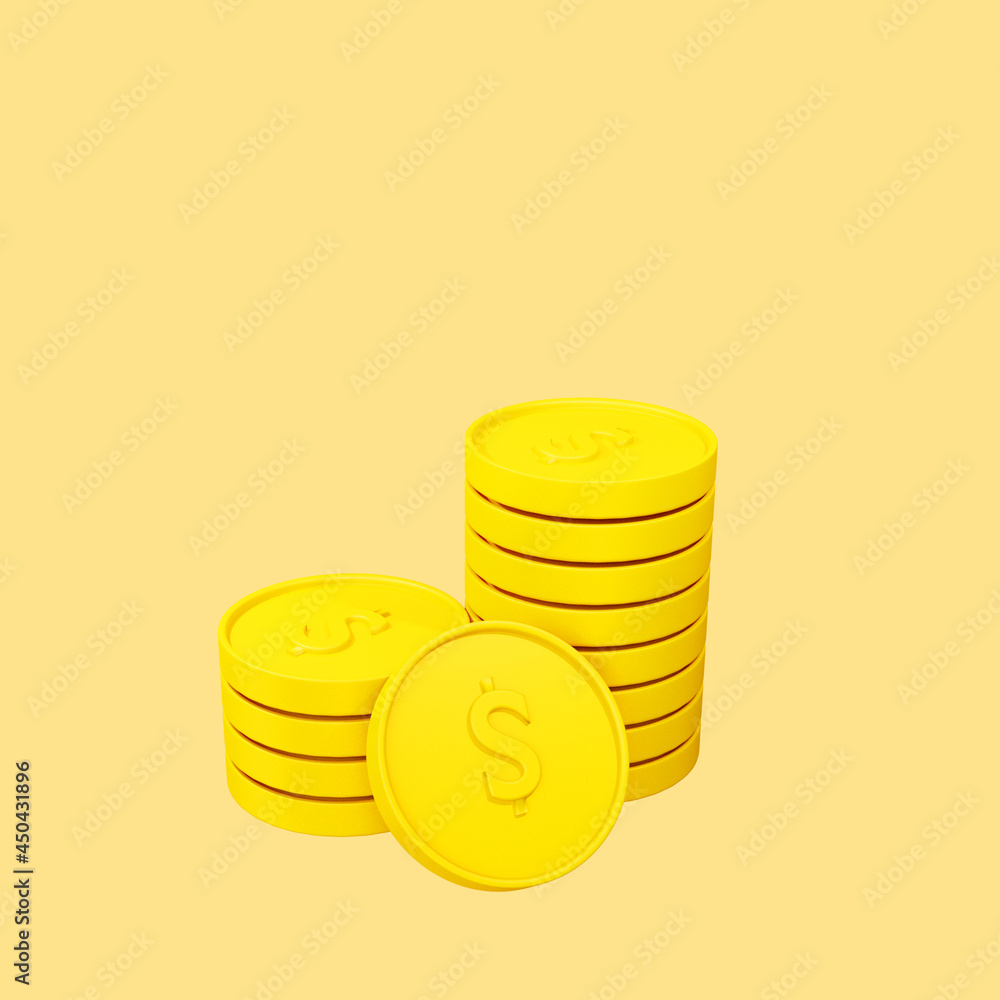 3d icon coins illustration object rendered 3d icon coins illustration object rendered