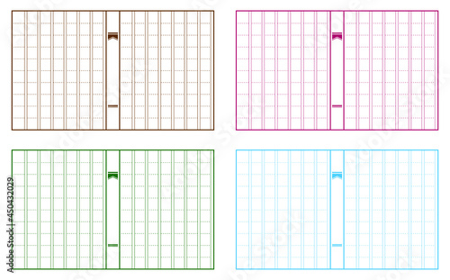 白紙の原稿用紙背景素材イラスト