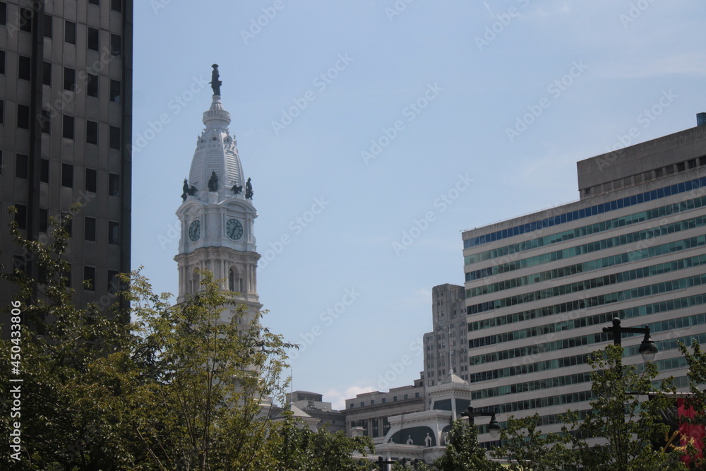 Picture of a clock tower in Philadelphia