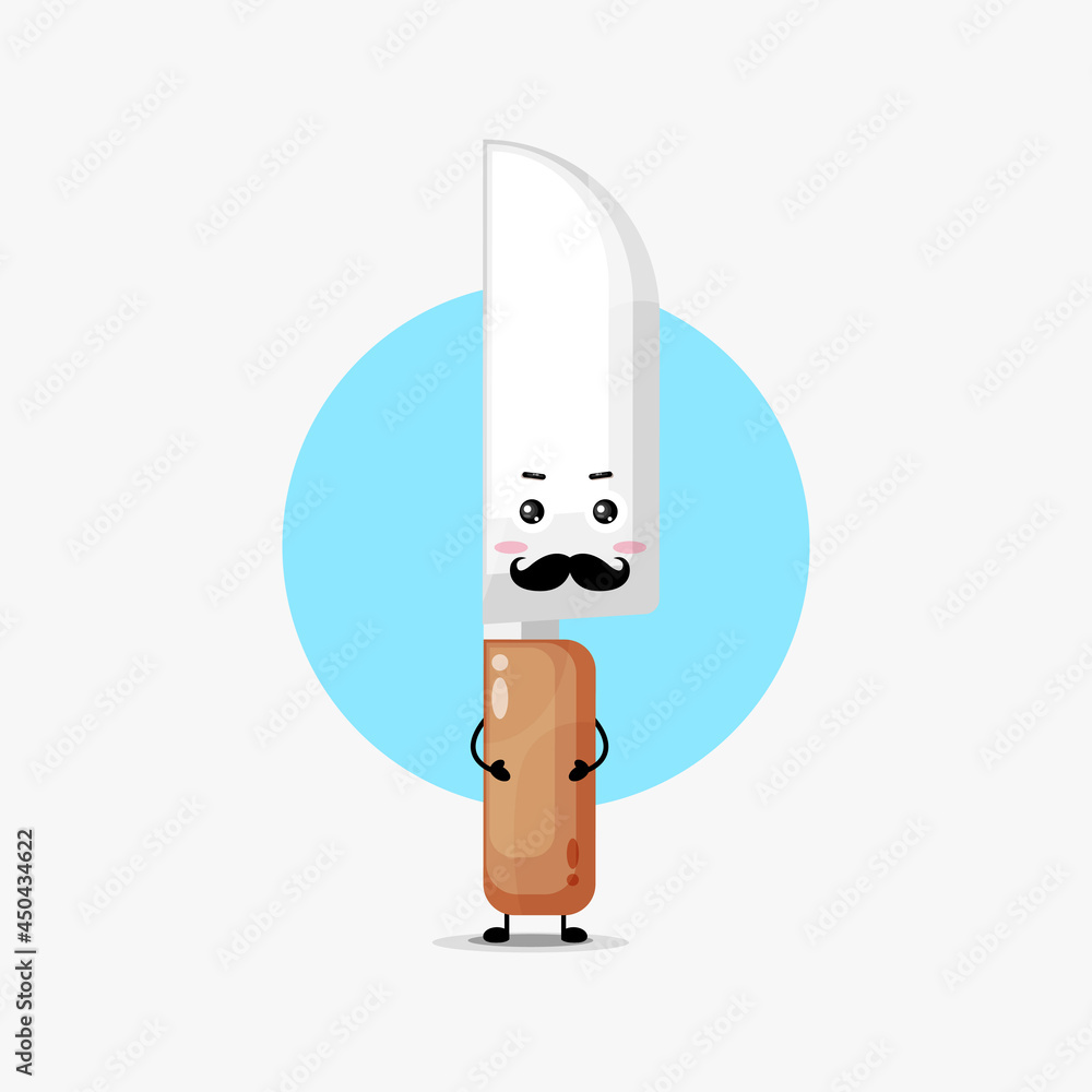Cute knife character with mustache Cute knife character with mustache