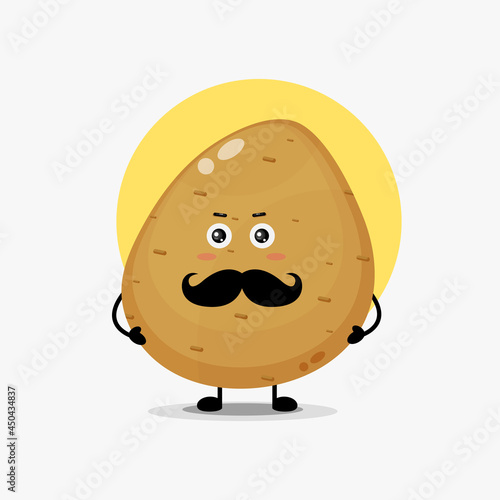 Cute potato character with mustache