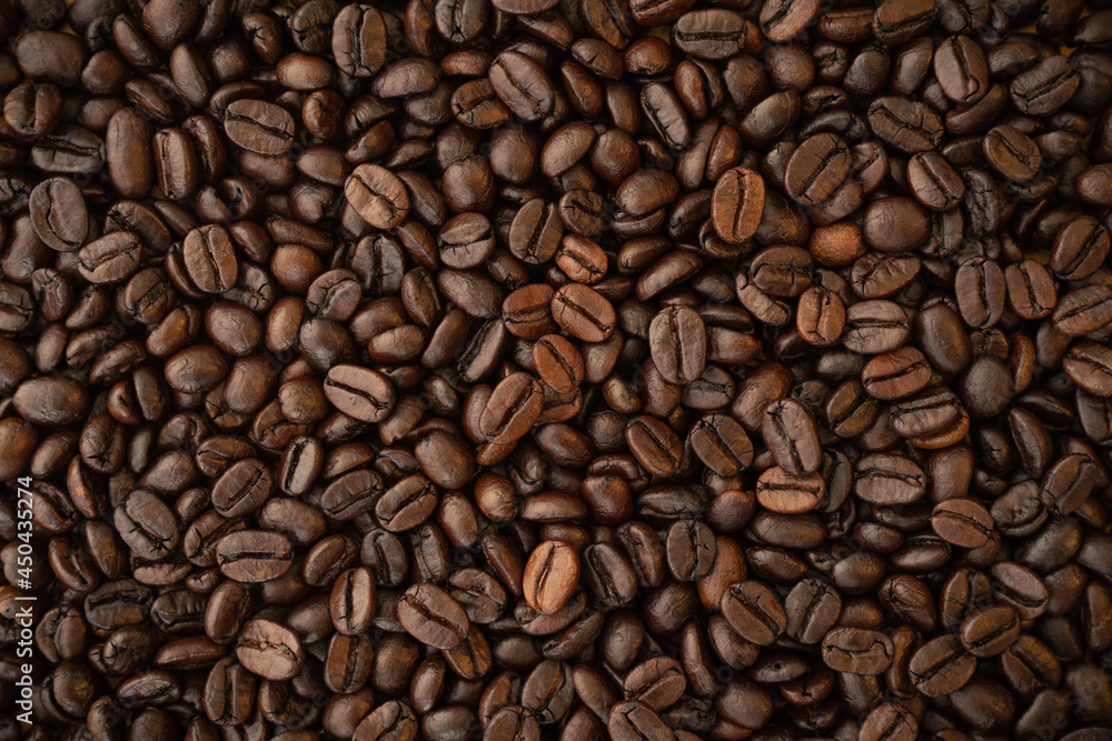 top view coffee bean roasted background top view coffee bean roasted background