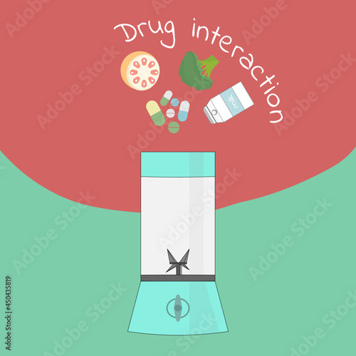 Drug interaction infographic for medical concept , vector