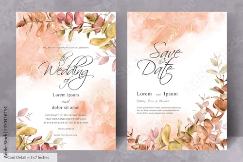 Set of Rustic Bohemian Fall Autumn  Wedding Invitation Design Frame