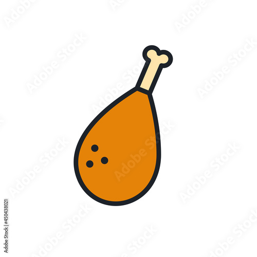 Chicken legs icon. Vector isolated linear color icon contour shape outline. Thin line. Modern glyph design. Meat products and poultry. Food ingredients