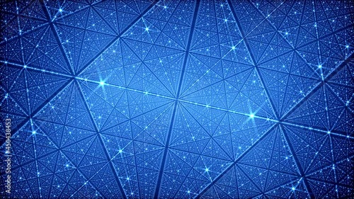 Structure of atoms in the form of a matrix. Travel inside. 