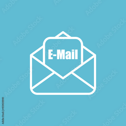 Email icon in line style. Isolated vector icon with background.