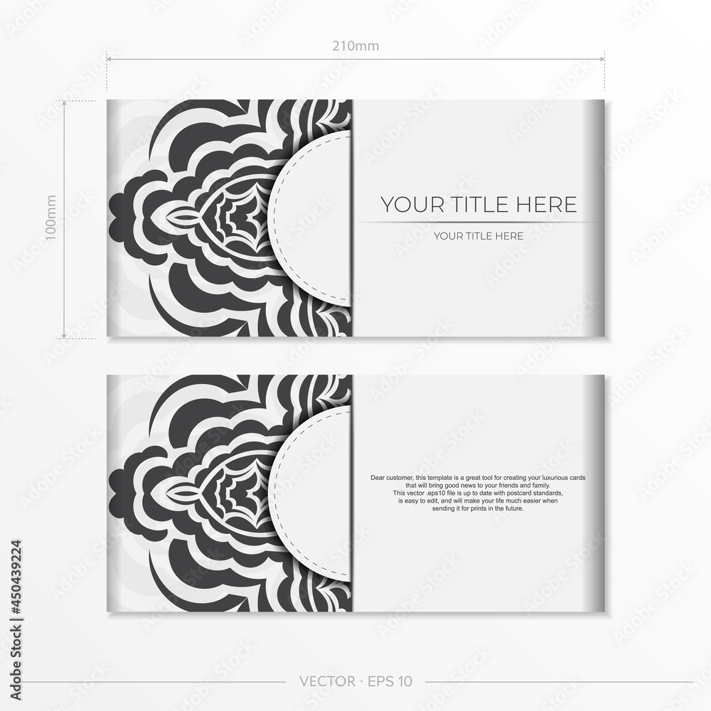Luxurious Preparing postcards White colors with Indian patterns. Vector Template for print design of invitation card with mandala ornament. Luxurious Preparing postcards White colors with Indian patterns. Vector Template for print design of invitation card with mandala ornament.