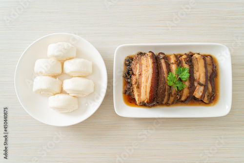 Steam Belly Pork With Swatow Mustard Cubbage Recipes or Mei Cai Kou Rou photo