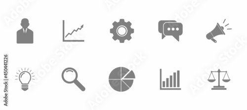 business and finance icon set vector sign symbol