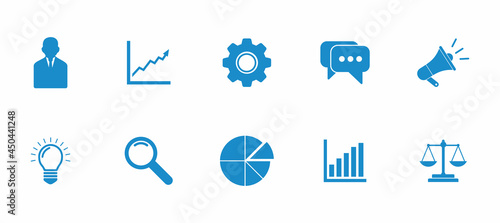 business and finance icon set vector sign symbol