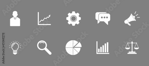 business and finance icon set vector sign symbol