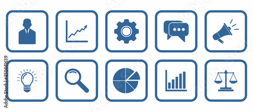 business and finance icon set vector sign symbol