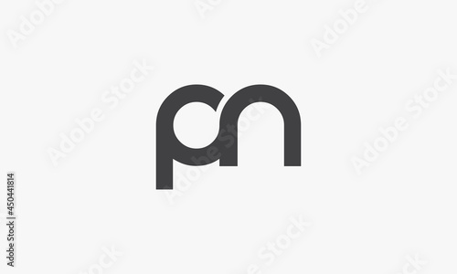 PN lowercase letter logo concept isolated on white background. photo