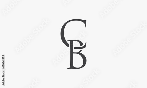CB letter serif concept isolated on white background.