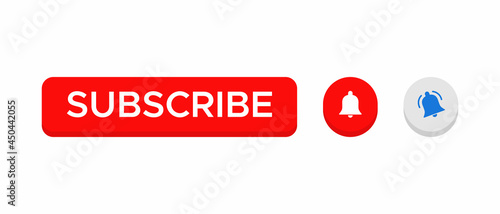 3d Subscribe Button Vector with Ringing Bell Icon