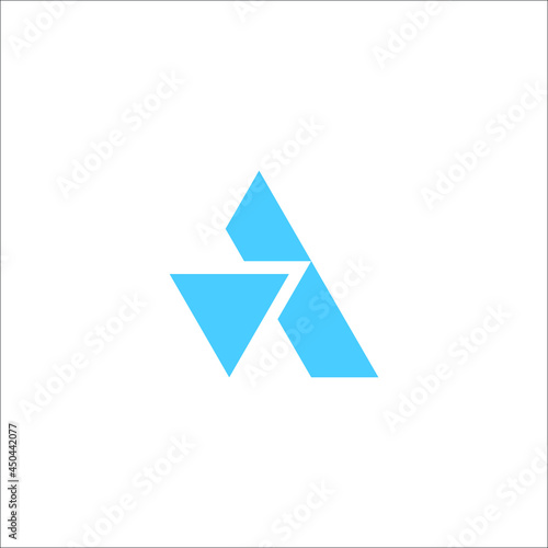 triangle pixel logo design or letter a