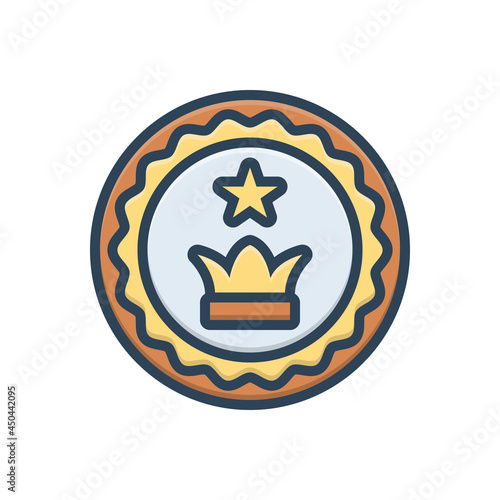 Color illustration icon for vip celebrity