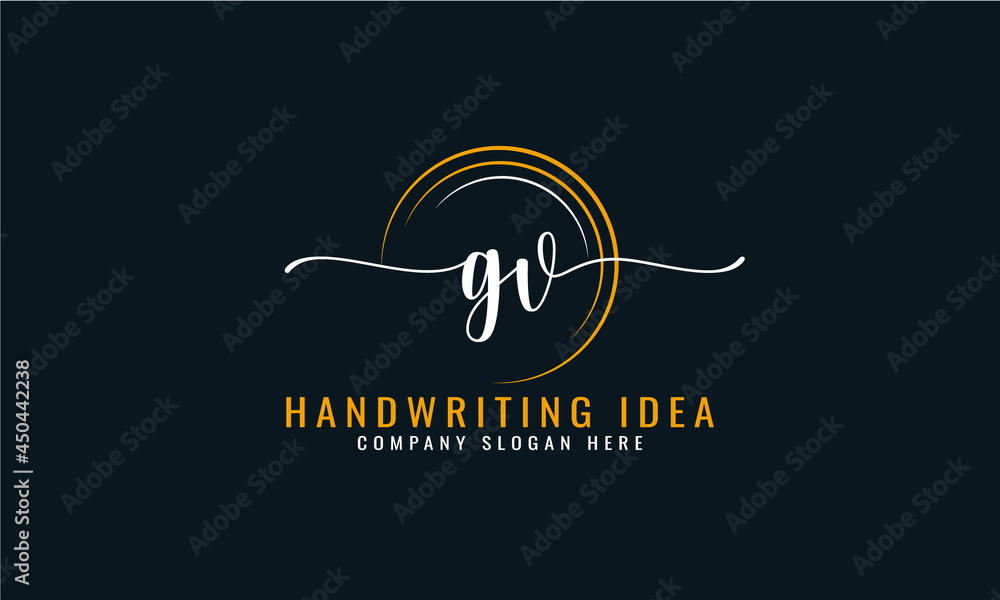 Initial G V, letter handwriting logo Design
Initial G V, letter handwriting logo Design