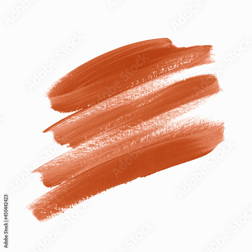 Original grunge brown chocolate brush stroke acrylic paint texture design background. Coffee trace artwork. Vector. 