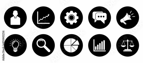 business and finance icon set vector sign symbol