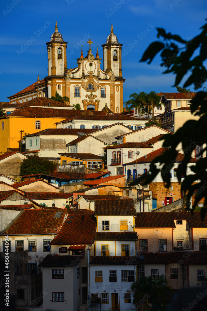 Sunset view of the historic colonial town of Ouro Preto, Minas Gerais state, Brazil